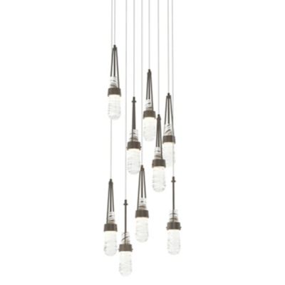 Hubbardton Forge Link Blown Glass Round Multi-Light Pendant Light - Color: 