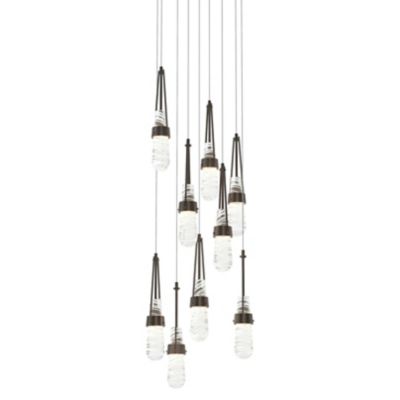 Hubbardton Forge Link Blown Glass Round Multi-Light Pendant Light - Color: 