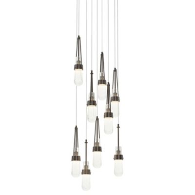 Hubbardton Forge Link Blown Glass Round Multi-Light Pendant Light - Color: 