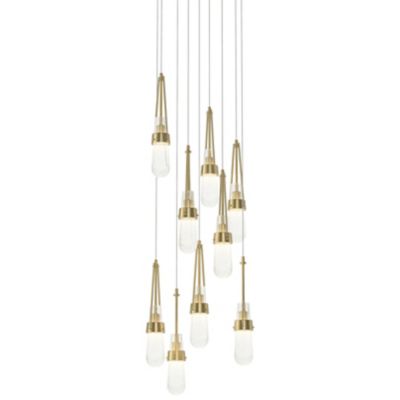 Hubbardton Forge Link Blown Glass Round Multi-Light Pendant Light - Color: 