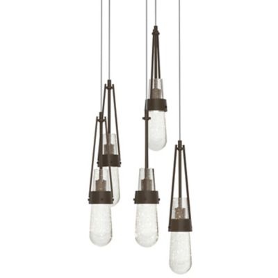 Hubbardton Forge Link Blown Glass Round Multi-Light Pendant Light - Color: 