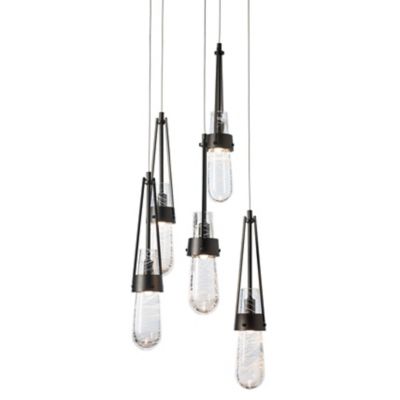 Hubbardton Forge Link Blown Glass Round Multi-Light Pendant Light - Color: 