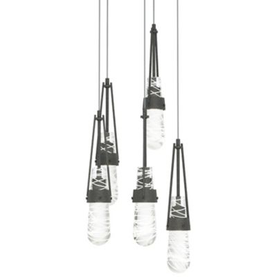 Hubbardton Forge Link Blown Glass Round Multi-Light Pendant Light - Color: 