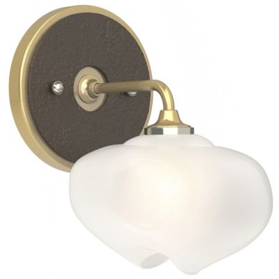 Hubbardton Forge Ume 1-Light Curved Arm Vanity Light - Color: Brass - Size: