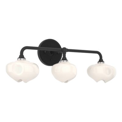 Hubbardton Forge Ume 3-Light Curved Arm Vanity Light - Color: Black - Size: