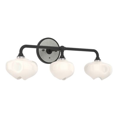 Hubbardton Forge Ume 3-Light Curved Arm Vanity Light - Color: Black - Size: