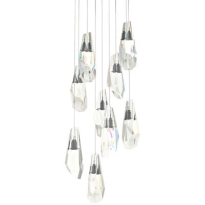 Hubbardton Forge Luma Crystal Round Pendant Light - Color: Clear - Size: Lo