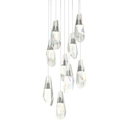 Hubbardton Forge Luma Crystal Round Pendant Light - Color: Clear - Size: Lo