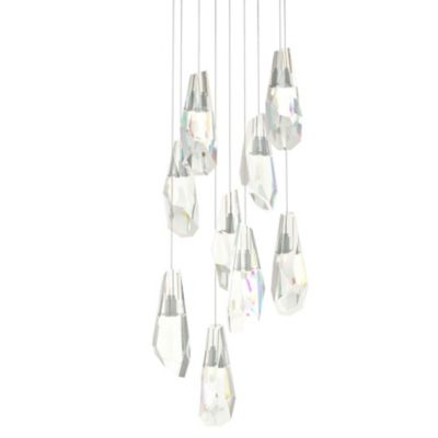 Hubbardton Forge Luma Crystal Round Pendant Light - Color: Clear - Size: Lo