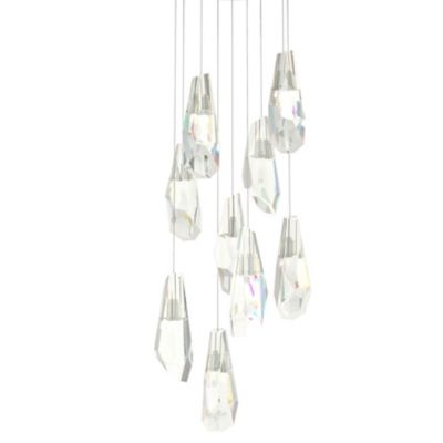 Hubbardton Forge Luma Crystal Round Pendant Light - Color: Clear - Size: Lo