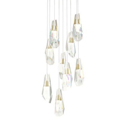 Hubbardton Forge Luma Crystal Round Pendant Light - Color: Clear - Size: Lo