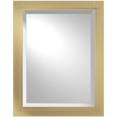 Hubbardton Forge Metra Rectangle Beveled Wall Mirror - Color: Brass - Size: