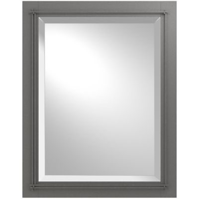 Hubbardton Forge Metra Rectangle Beveled Wall Mirror - Color: Grey - Size: 