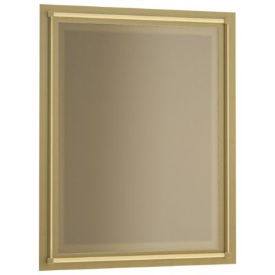 Hubbardton Forge Rook Rectangle Beveled Wall Mirror - Color: Brass - 714901