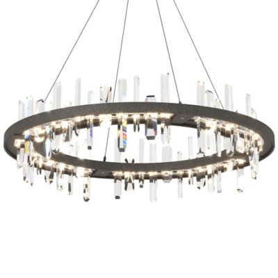 Hubbardton Forge Solitude Circular LED Pendant Light - Color: Grey - Size: 