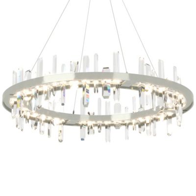 Hubbardton Forge Solitude Circular LED Pendant Light - Color: Silver - Size