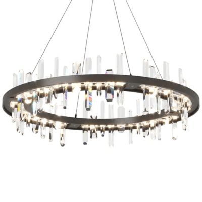 Hubbardton Forge Solitude Circular LED Pendant Light - Color: Bronze - Size