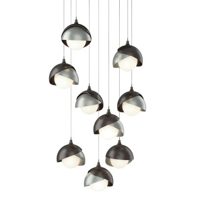 Hubbardton Forge Brooklyn 9-Light Double Shade Round Multi-Light Pendant Li