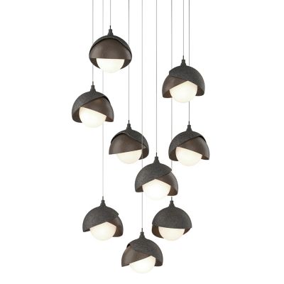 Hubbardton Forge Brooklyn 9-Light Double Shade Round Multi-Light Pendant Li