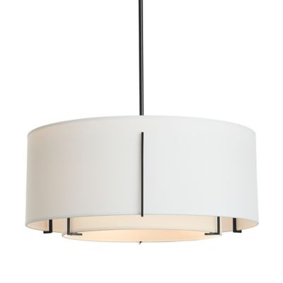 Hubbardton Forge Exos Double Shade Pendant Light - Color: White - Size: Sta