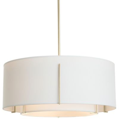 Hubbardton Forge Exos Double Shade Pendant Light - Color: White - Size: Sta