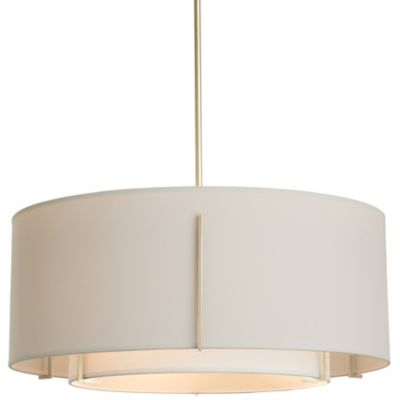 Hubbardton Forge Exos Double Shade Pendant Light - Color: Beige - Size: Sta