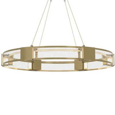 Hubbardton Forge Aura Glass Pendant Light - Color: Brass - Size: 6 light - 