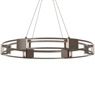 Hubbardton Forge Aura Glass Pendant Light - Color: Bronze - Size: 6 light -