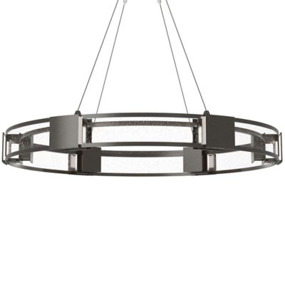 Hubbardton Forge Aura Glass Pendant Light - Color: Bronze - Size: 6 light -