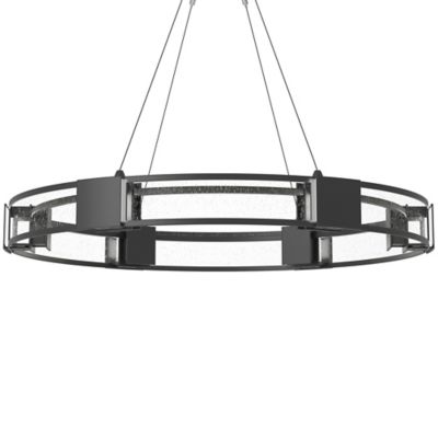 Hubbardton Forge Aura Glass Pendant Light - Color: Black - Size: 6 light - 