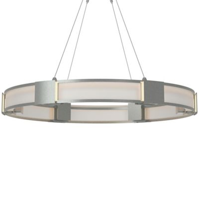 Hubbardton Forge Aura Glass Pendant Light - Color: Silver - Size: 6 light -