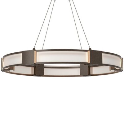 Hubbardton Forge Aura Glass Pendant Light - Color: Bronze - Size: 6 light -