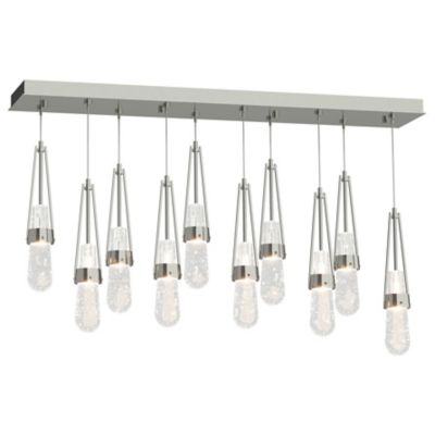 Hubbardton Forge Link 10-Light Blown Glass Rectangular Multi-Light Pendant 