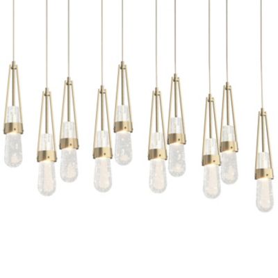 Hubbardton Forge Link 10-Light Blown Glass Rectangular Multi-Light Pendant 