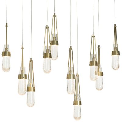 Hubbardton Forge Link 10-Light Blown Glass Rectangular Multi-Light Pendant 