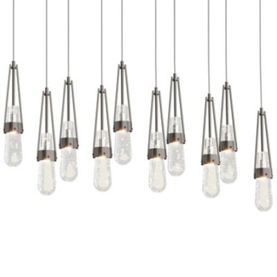 Hubbardton Forge Link 10-Light Blown Glass Rectangular Multi-Light Pendant 