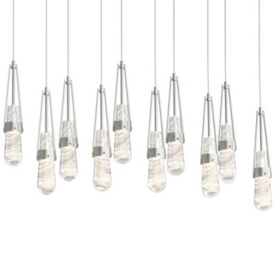 Hubbardton Forge Link 10-Light Blown Glass Rectangular Multi-Light Pendant 