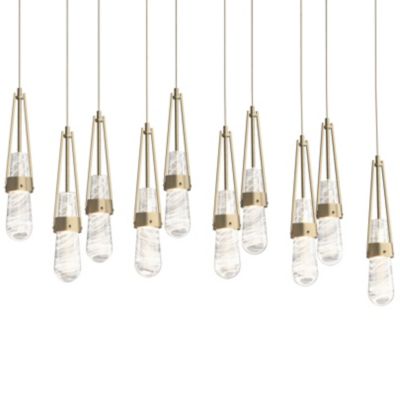 Hubbardton Forge Link 10-Light Blown Glass Rectangular Multi-Light Pendant 