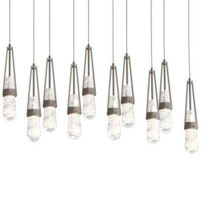 Hubbardton Forge Link 10-Light Blown Glass Rectangular Multi-Light Pendant 