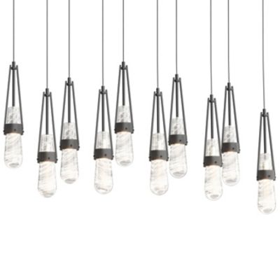 Hubbardton Forge Link 10-Light Blown Glass Rectangular Multi-Light Pendant 