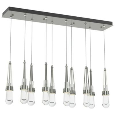 Hubbardton Forge Link 10-Light Clear Glass Rectangular Multi-Light Pendant 