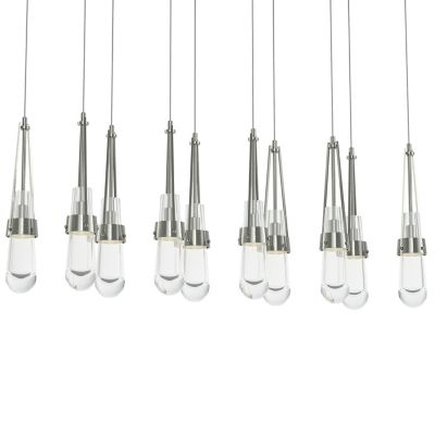 Hubbardton Forge Link 10-Light Clear Glass Rectangular Multi-Light Pendant 