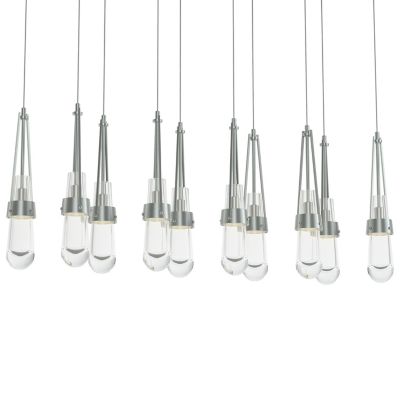 Hubbardton Forge Link 10-Light Clear Glass Rectangular Multi-Light Pendant 