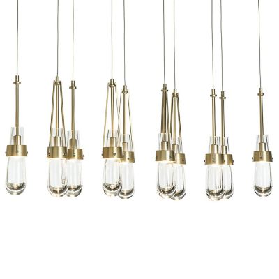 Hubbardton Forge Link 10-Light Clear Glass Rectangular Multi-Light Pendant 