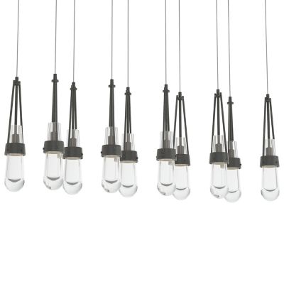 Hubbardton Forge Link 10-Light Clear Glass Rectangular Multi-Light Pendant 