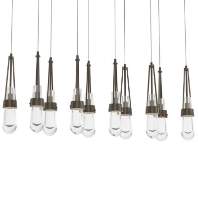 Hubbardton Forge Link 10-Light Clear Glass Rectangular Multi-Light Pendant 