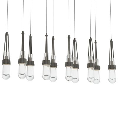 Hubbardton Forge Link 10-Light Clear Glass Rectangular Multi-Light Pendant 