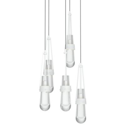 Hubbardton Forge Link Clear Glass Round Multi-Light Pendant Light - Size: 5