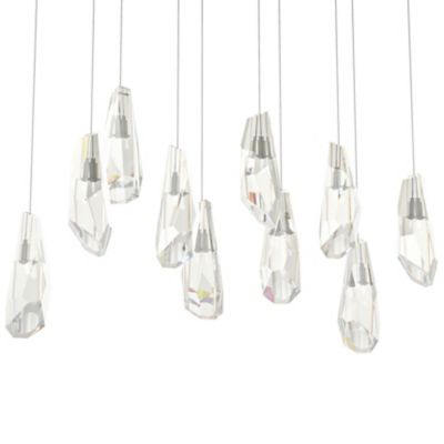 Hubbardton Forge Luma 10-Light Crystal Rectangular Multi-Light Pendant Ligh