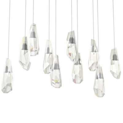 Hubbardton Forge Luma 10-Light Crystal Rectangular Multi-Light Pendant Ligh